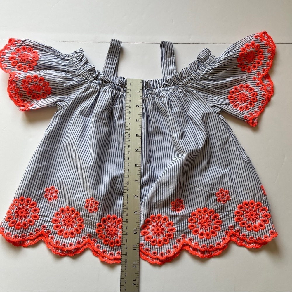 Zara Girls Collection Off Shoulder Strap Ruffle Blouse Top Shirt Embroidered 5 - Picture 5 of 12